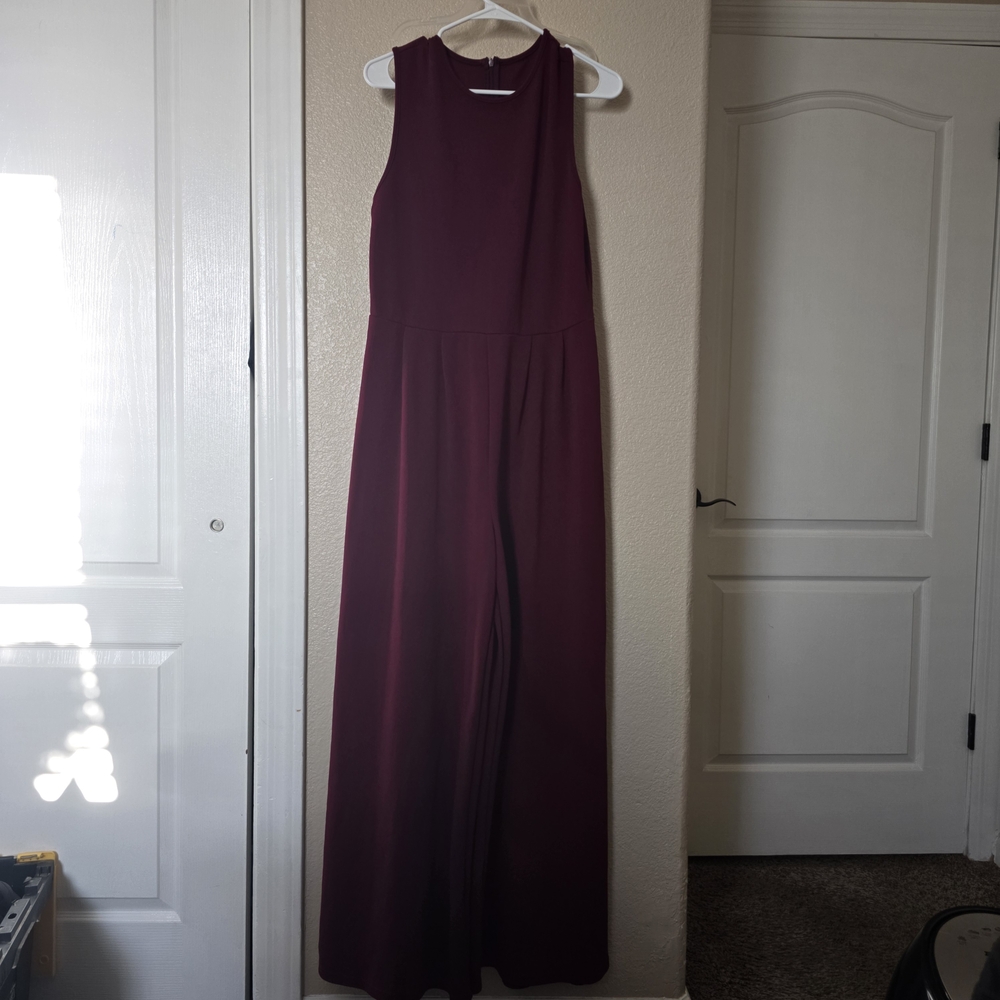 **Tall** Elegant Burgundy Sleeveless Jumpsuit